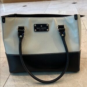 Kate Spade Black and Cream Structured Tote
